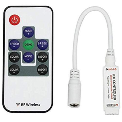 Kit controlador para tira LED monocolor 12V con mando a distancia RF - Regulador de intensidad y modos