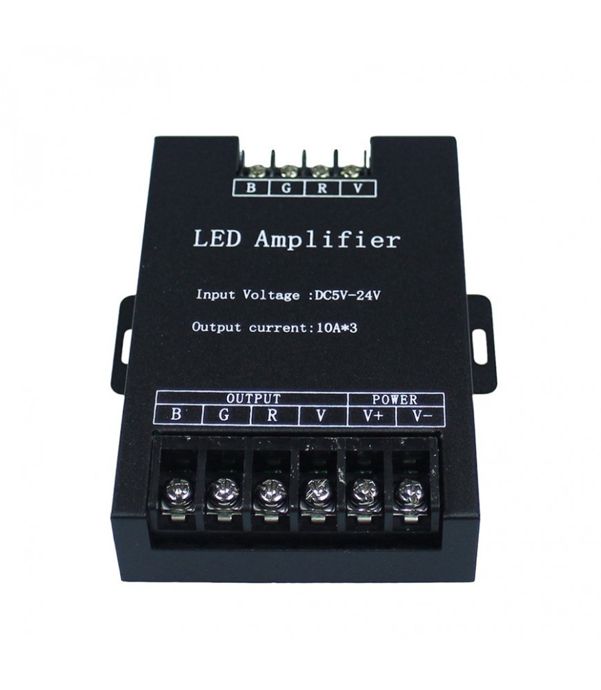 Amplificador repetidor LED profesional 5V-24V 30A para tiras RGB y monocolor - Alta potencia 360W-720W