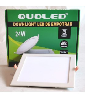 DOWNLIGHT 24W CUADRADO BLANCO DE EMPOTRAR LUZ NEUTRA