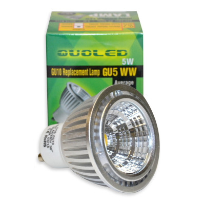Bombilla LED GU10 5W COB 30° luz fría 5500K para iluminación puntual