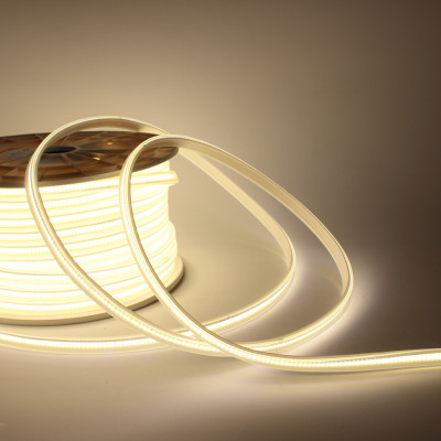 Iluminación uniforme sin puntos con tira LED COB 220V luz neutra (4000K)