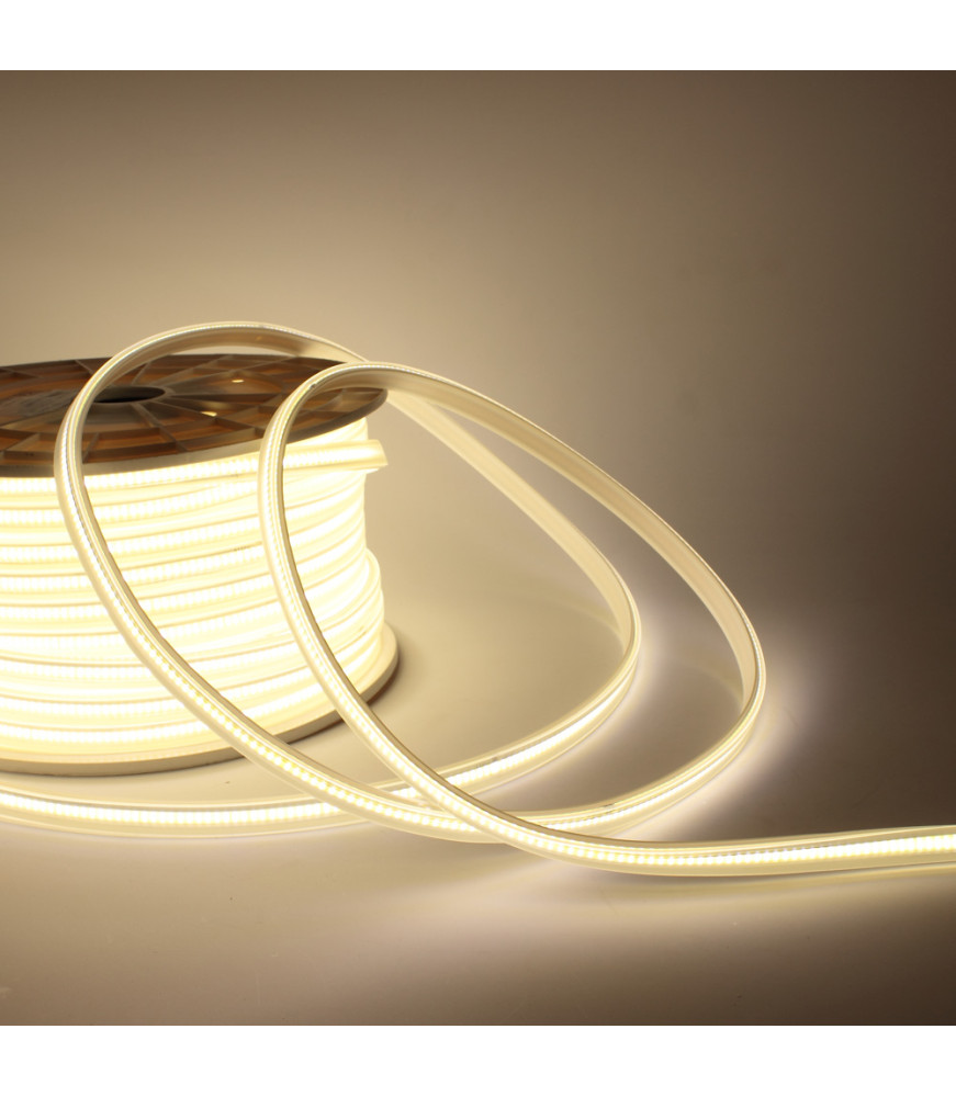 Iluminación uniforme sin puntos con tira LED COB 220V luz neutra (4000K)