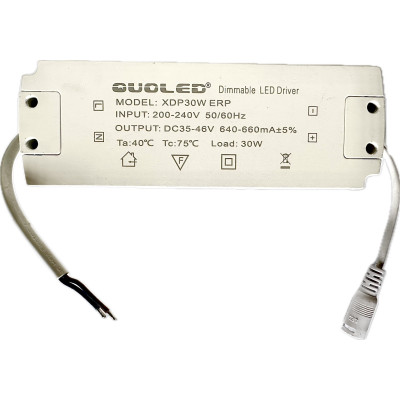 Driver LED 30W Dimmable 640-660mA para Downlights de gran formato - QUOLED