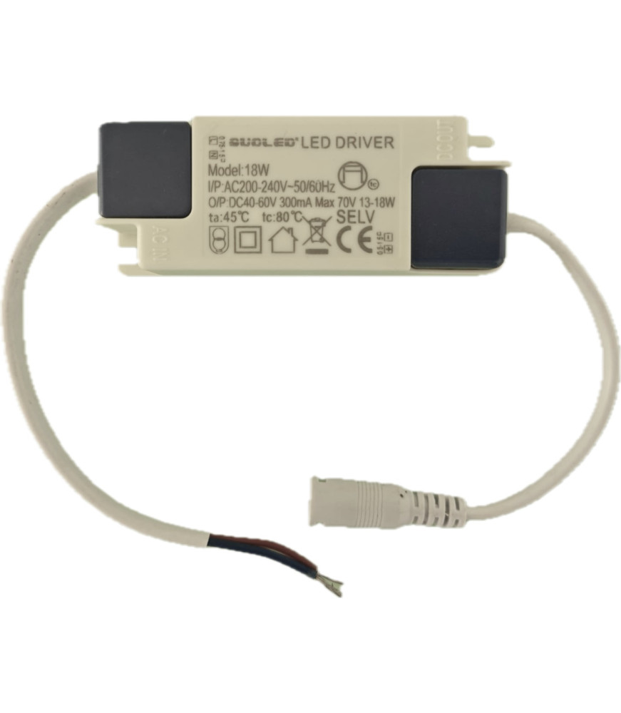 Driver LED 18W para Downlight de Empotrar y Placas LED 300mA - QUOLED