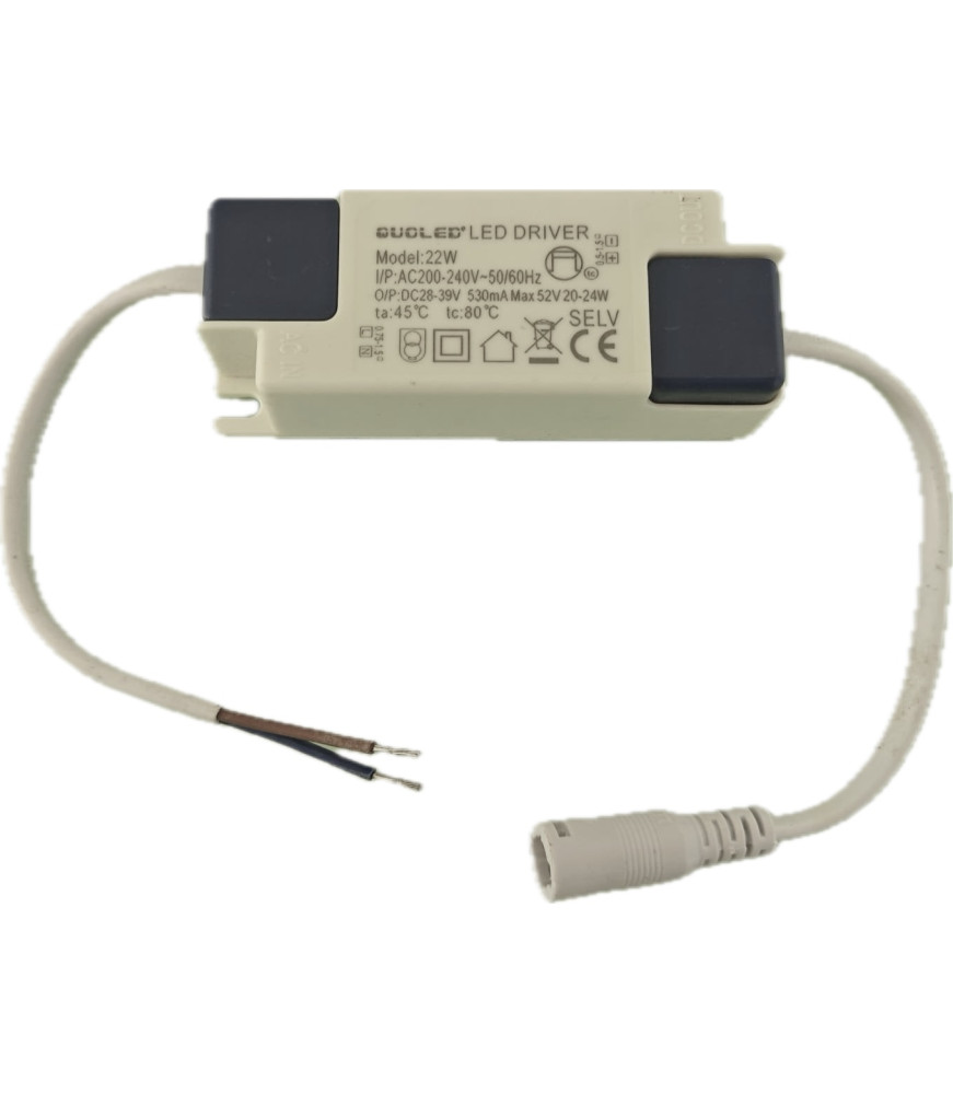 Driver LED 22W para Downlight Basculante 530mA - QUOLED