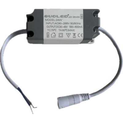 Driver LED 24W de alto rendimiento 550-600mA para Downlight y Placas - QUOLED