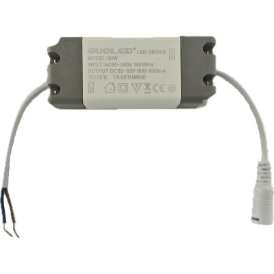Driver LED 30W de alta potencia 600-650mA para Downlight y Plafón - QUOLED