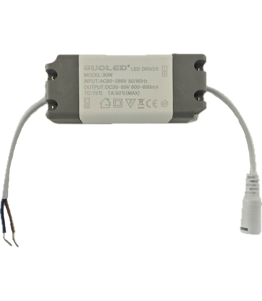 Driver LED 30W de alta potencia 600-650mA para Downlight y Plafón - QUOLED