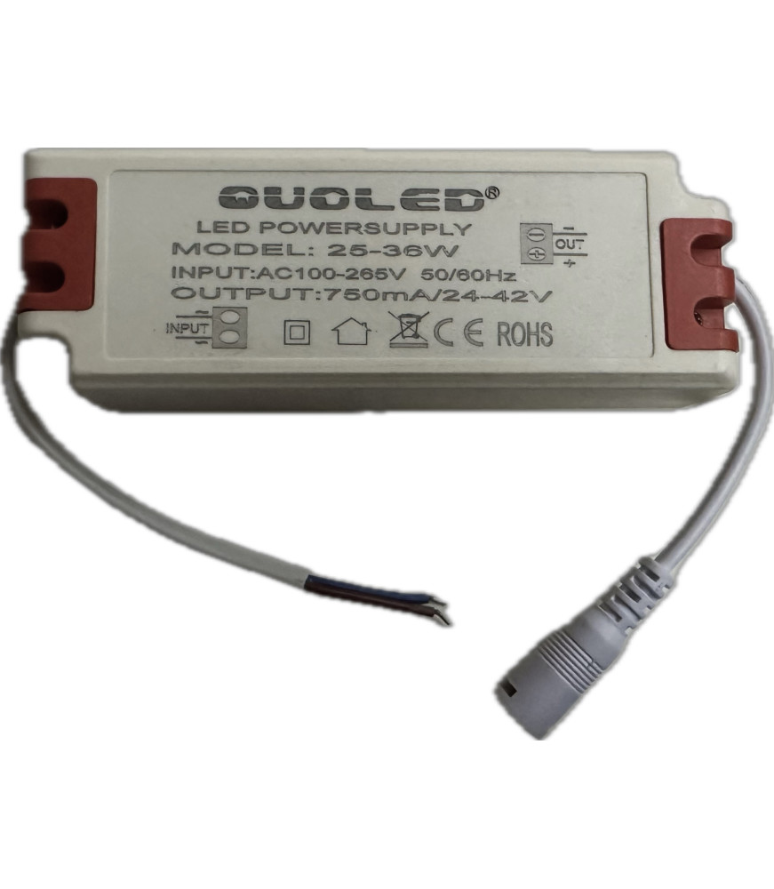 Driver LED 25-36W para Panel - Corriente Constante 750mA (DC 24-42V)
