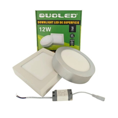 Gama Downlight LED 12W de superficie Quoled - Modelos redondo y cuadrado