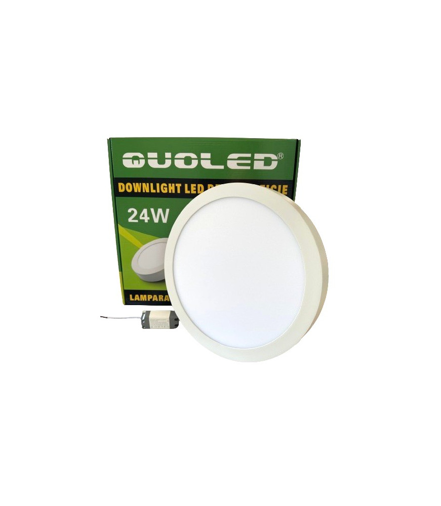 Pack Downlight LED 24W redondo blanco superficie Quoled con driver