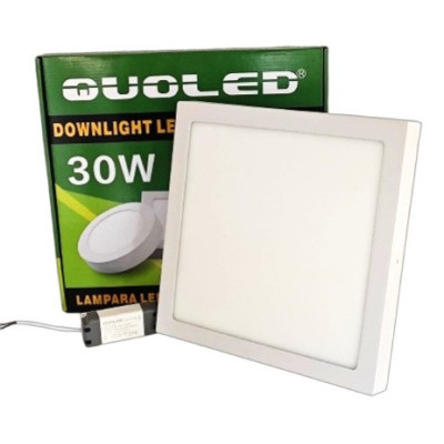 Plafón LED cuadrado 30W blanco de superficie pack completo