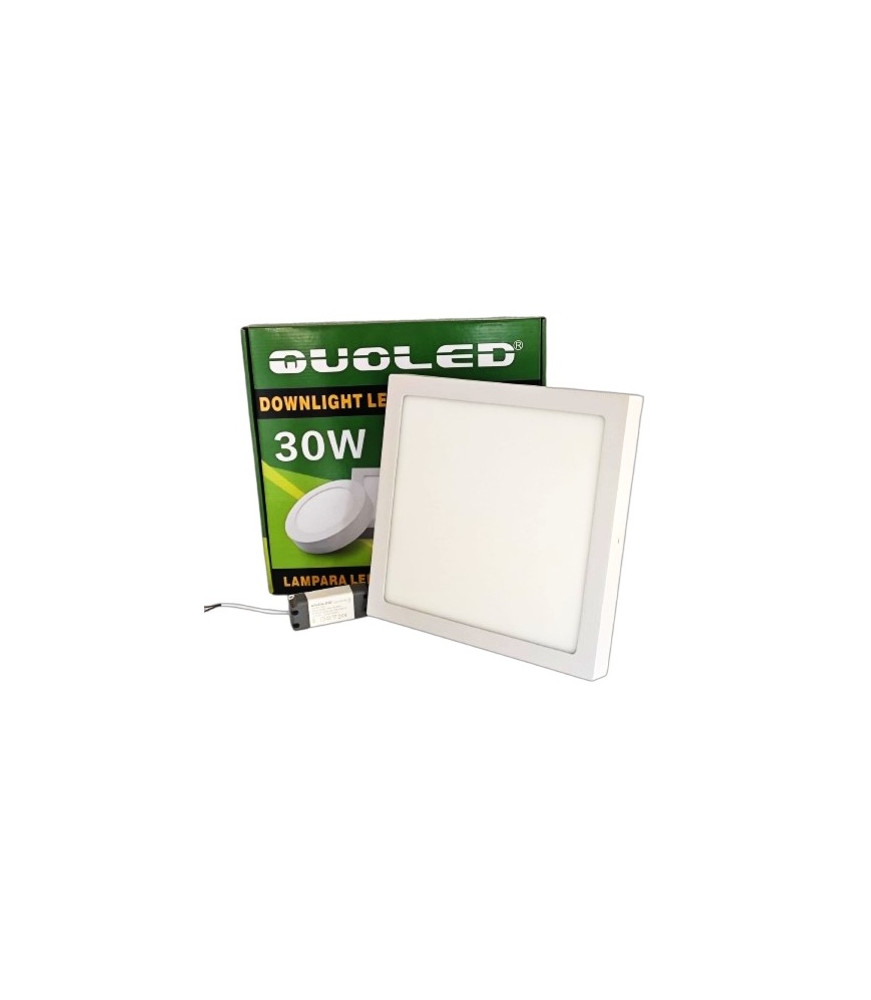 Plafón LED cuadrado 30W blanco de superficie pack completo