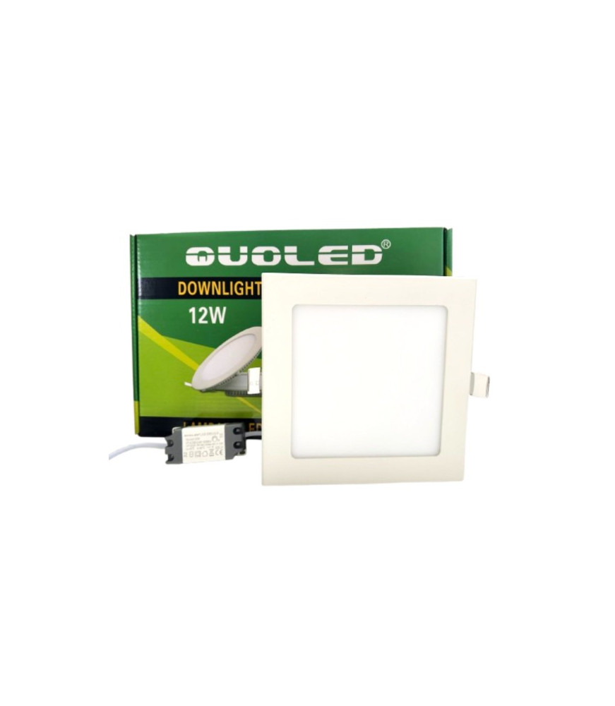 Downlight LED 12W cuadrado color blanco para empotrar