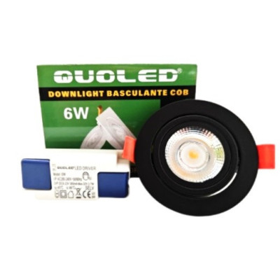 Foco empotrable negro LED 6W basculante diseño moderno