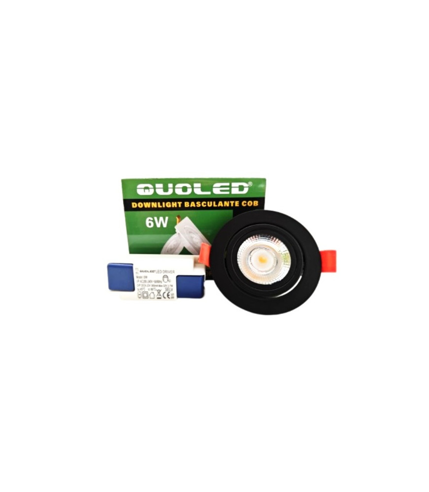Foco empotrable negro LED 6W basculante diseño moderno