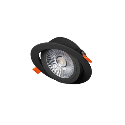 Foco empotrable orientable negro 6W para iluminación de acento