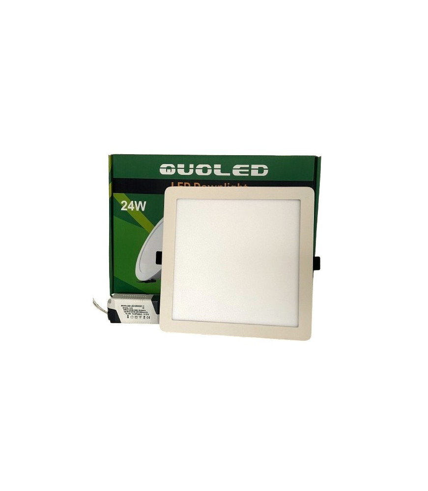 Pack Downlight LED 24W cuadrado blanco - Iluminación profesional Quoled