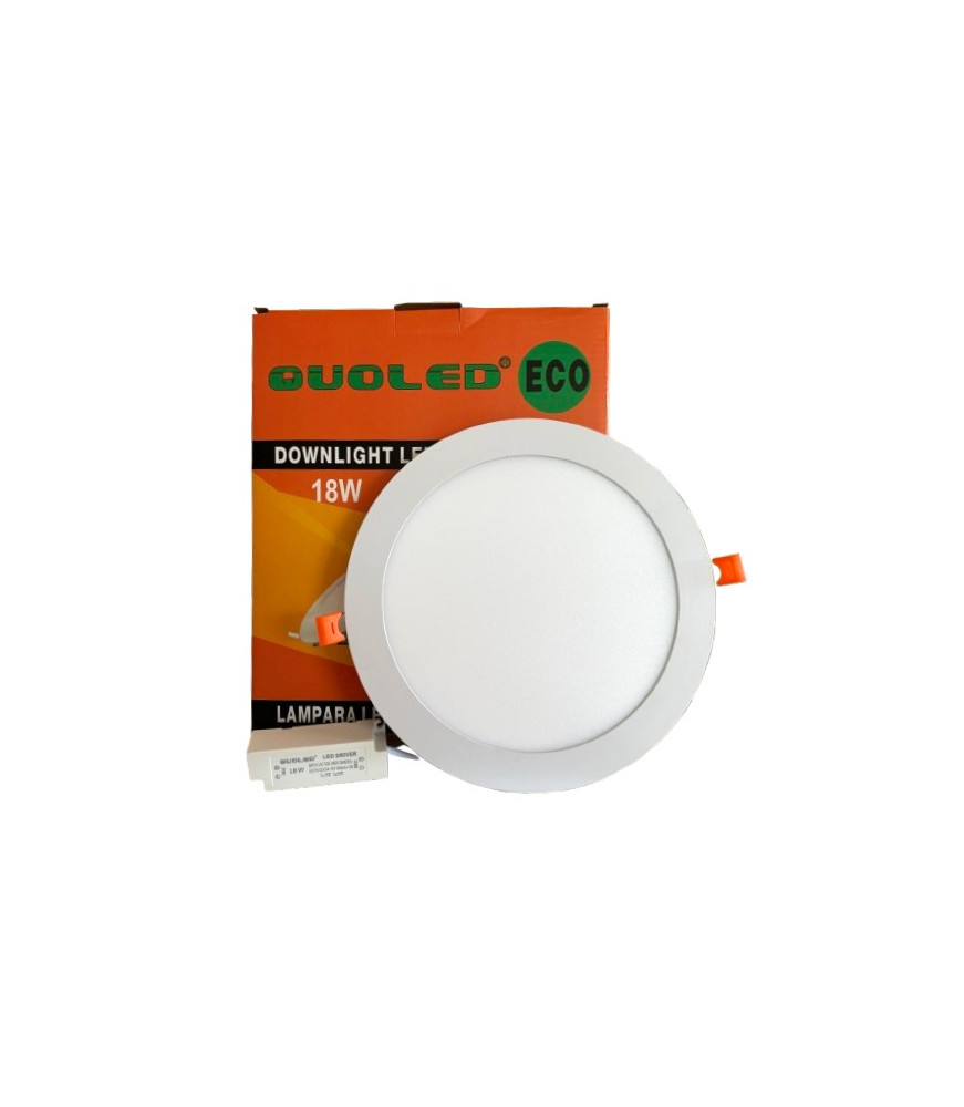 Downlight LED ECO 18W empotrable redondo blanco 1560 lúmenes Quoled