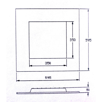 Medidas y dimensiones técnicas panel LED 60x60: 595x595x8mm