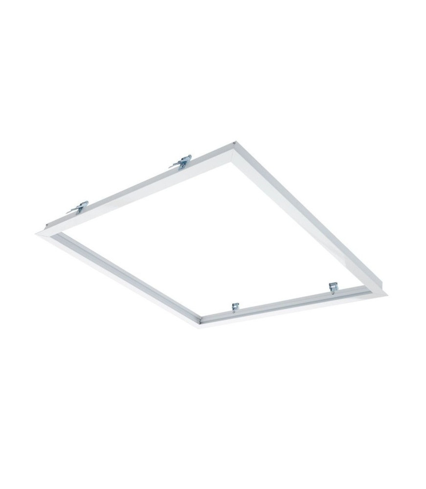 Marco de empotrar blanco para panel LED 60x60 en techo de pladur