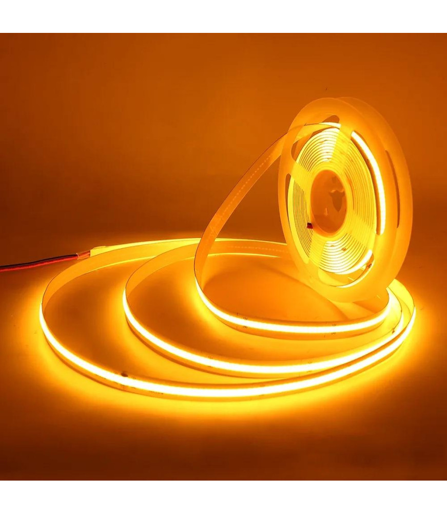 Tira LED COB 12V 15W/M iluminación decorativa luz cálida 2700K