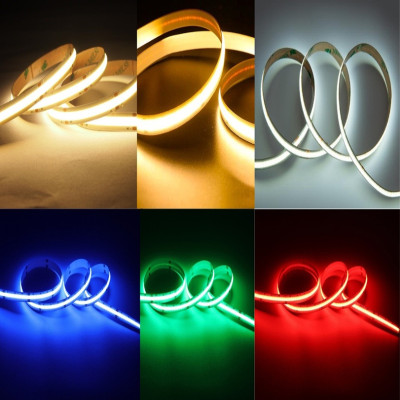 Tira LED COB 24V de alta densidad para iluminación lineal continua sin puntos