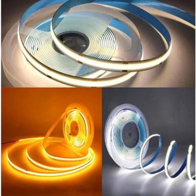 Tira LED COB 12V 15W/M luz fría 6500K profesional alta densidad