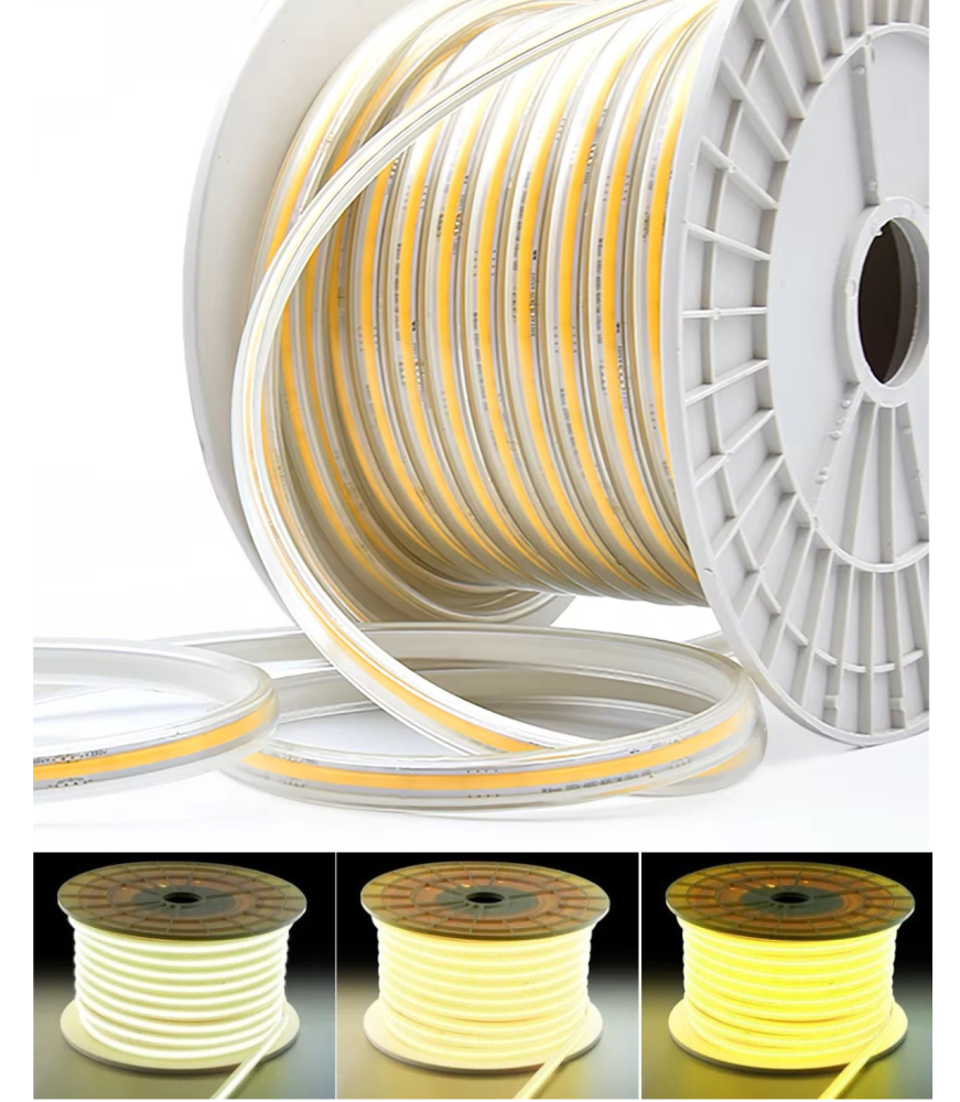 Rollo de 50 metros de tira LED COB 220V IP67 para exterior