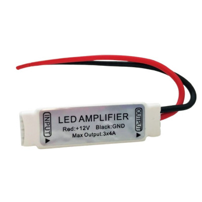 Amplificador de señal para tiras LED RGB de 12V - Repetidor de datos para iluminación multicolor