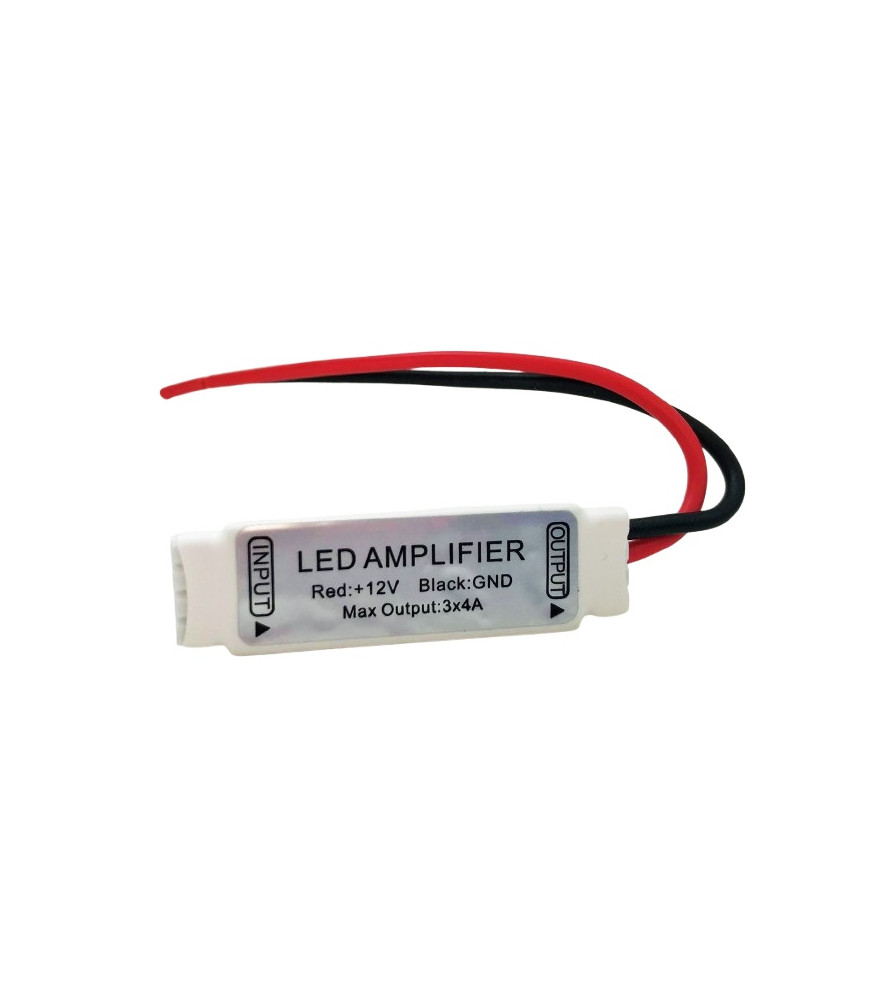 Amplificador de señal para tiras LED RGB de 12V - Repetidor de datos para iluminación multicolor
