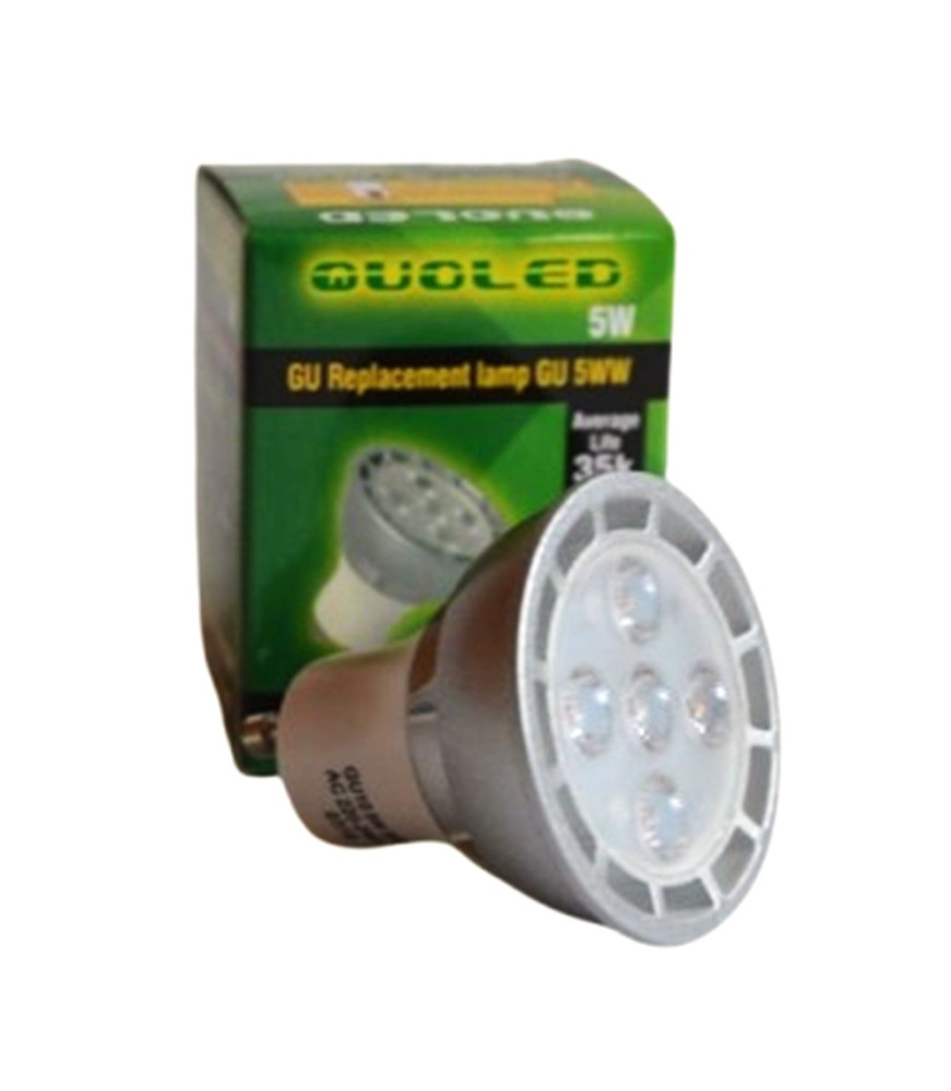 Bombilla LED GU10 5W de 38° y 400 lúmenes, luz fría 6000K alta luminosidad