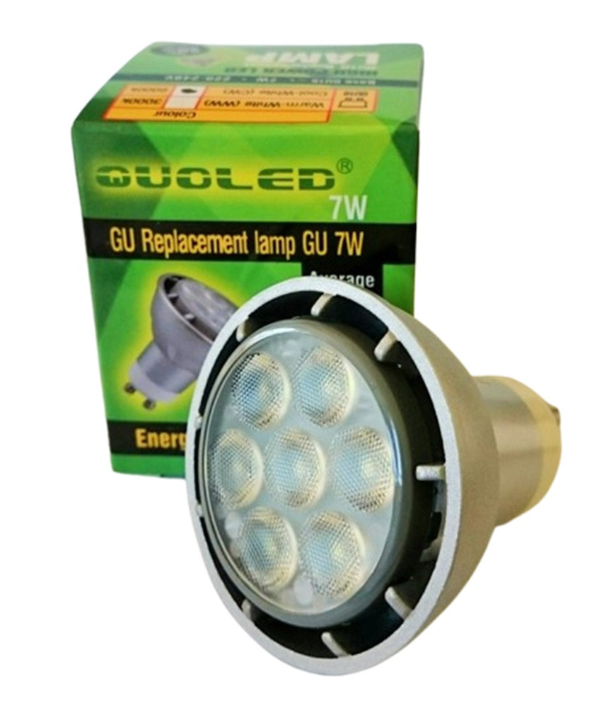 Bombilla LED GU10 7W de alta luminosidad (500 lm) con ángulo de 38° y luz fría 6000K