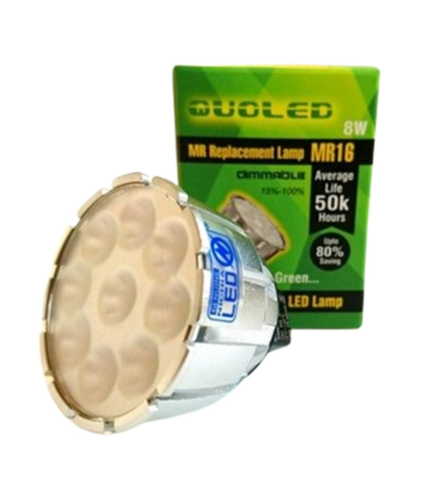 Dicroica LED MR16 8W 12V Nichia LED 5 años de garantía QUOLED