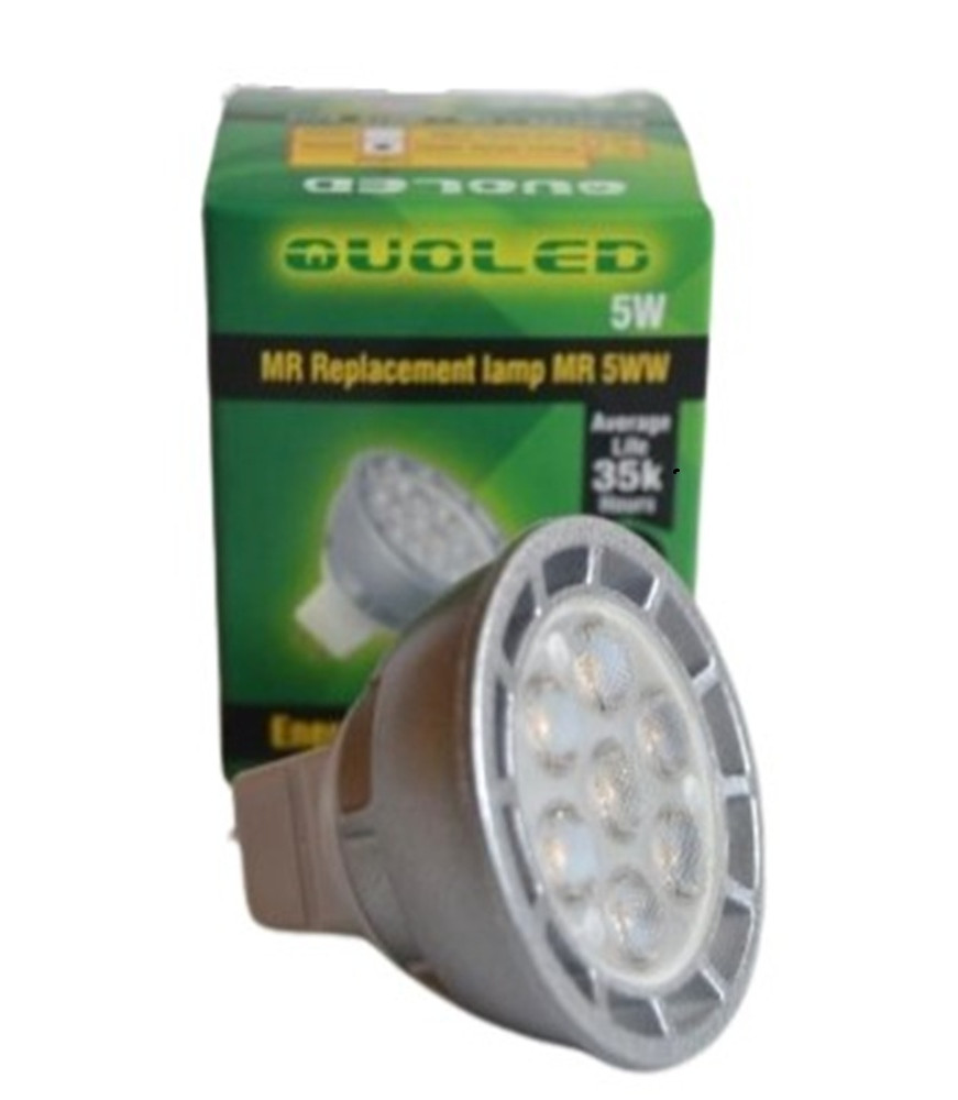 Caja bombilla dicroica LED MR16 6W 12V luz cálida 3000K QUOLED