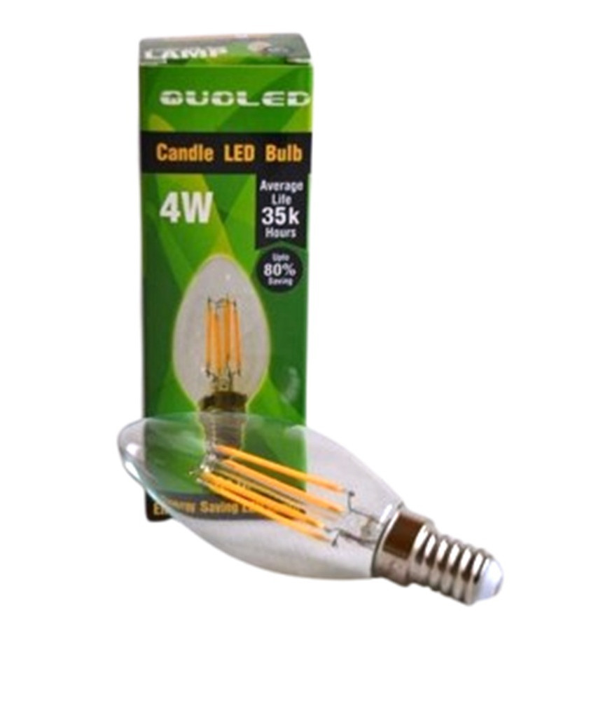 Bombilla Vela Filamento LED 4W E14 Luz Cálida 2700K QUOLED