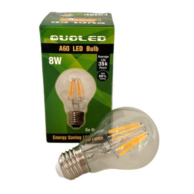 Bombilla Estándar Filamento LED 8W E27 Luz Cálida 2700K QUOLED