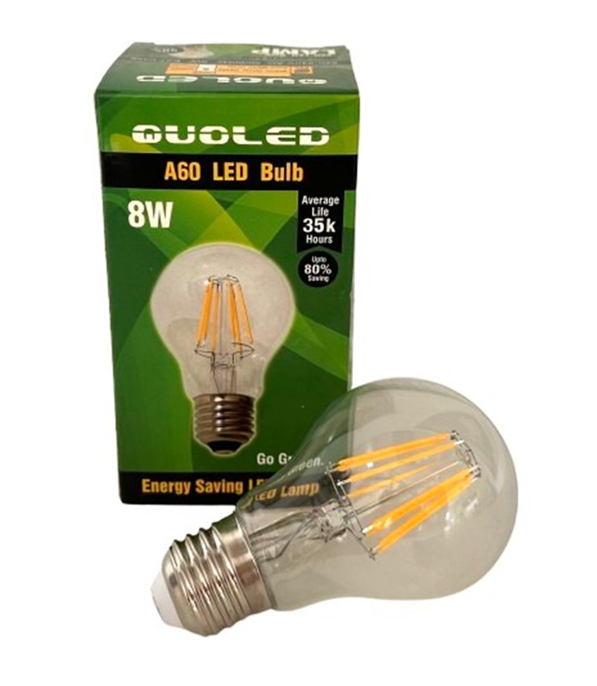 Bombilla Estándar Filamento LED 8W E27 Luz Cálida 2700K QUOLED