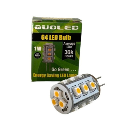 Bombilla LED G4 1W 12V 360° - Luz Fría 6000K y Cálida 3000K Ø11x30mm