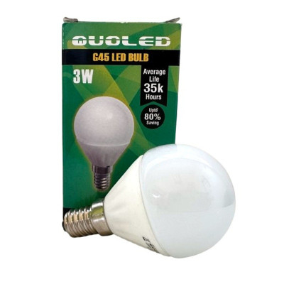 Bombilla LED Esférica E14 3W - 250 Lúmenes - Luz Fría y Cálida Ø45x77mm