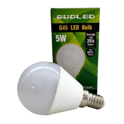 Bombilla LED Esférica E14 5W - 400 Lúmenes - Luz Cálida 3000K Ø45x79mm