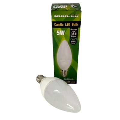 Bombilla Vela LED 5W casquillo E14 marca QUOLED con caja