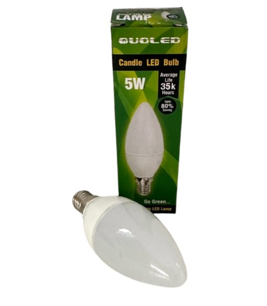 Bombilla Vela LED 5W casquillo E14 marca QUOLED con caja