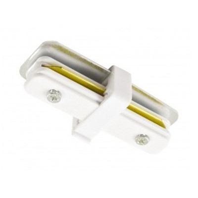 Pieza de unión recta para carril monofásico en color blanco - Conexión segura