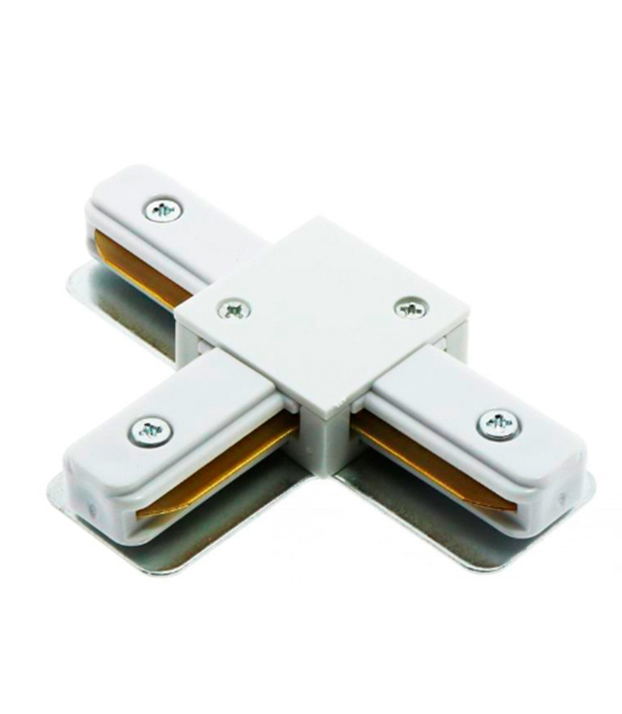 Unión en T para carril monofásico color blanco - Conexión de tres tramos