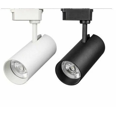 Foco LED de carril monofásico 30W en blanco y negro - 3800 lúmenes