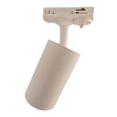 Foco cilíndrico orientable en color blanco - Compatible con carril monofásico