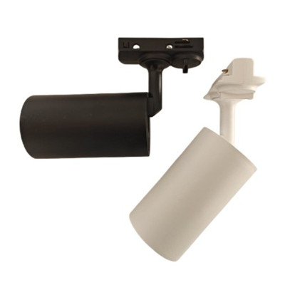 Foco de carril monofásico para bombilla GU10 en color negro y blanco