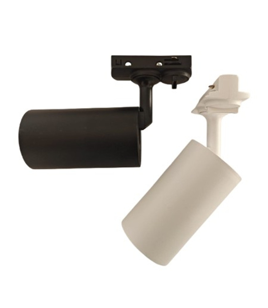 Foco de carril monofásico para bombilla GU10 en color negro y blanco