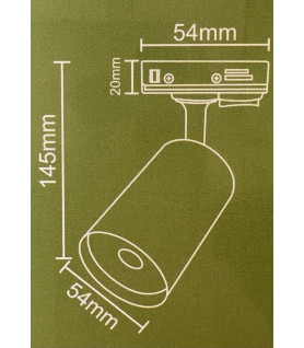 FOCO DE CARRIL PARA GU10 MONOFÁSICO